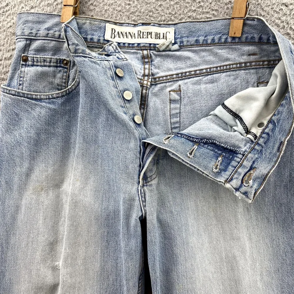 Vintage Banana Republic Jeans Men 32x32* Button Fly 90's Straight Y2k Streetwear